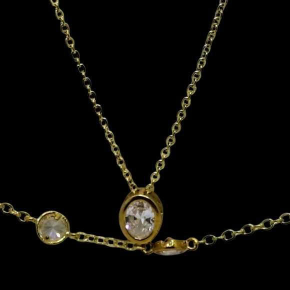 NWOT Elegant Gold Tone Necklace and Earring Set With Bracelet - Picture 3 of 4